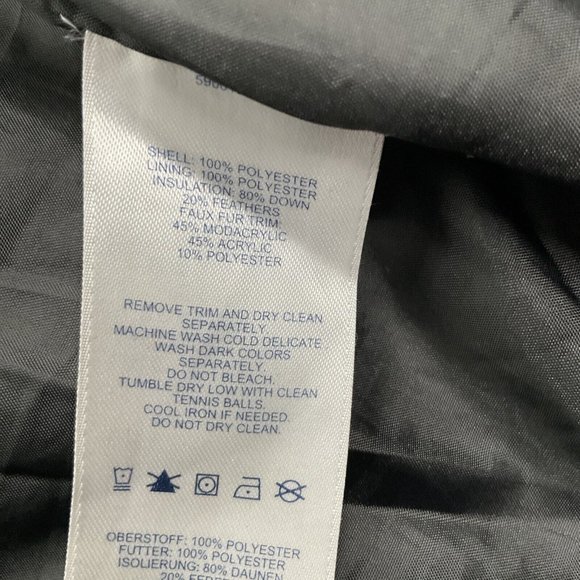 Lands' End Black Waterproof Faux Fur Hood Goose Down Parka Coat Jacket W… - Picture 5 of 6